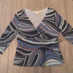 3/4 length deep v-neck